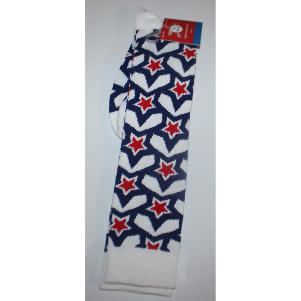 Women's men's Stars Stripes Patriotic Novelty Knee-high Socks Shoe Size 4-10